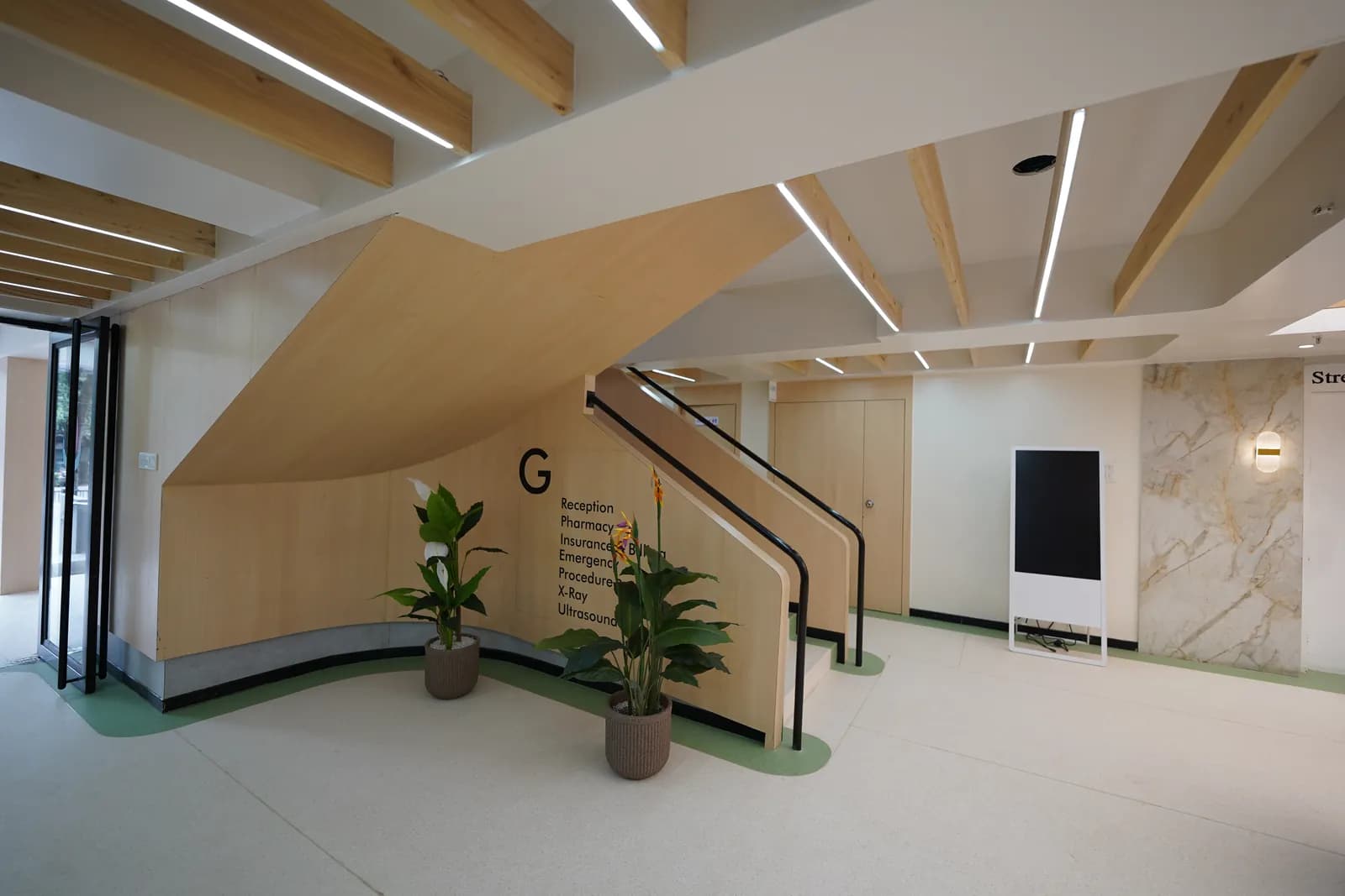 Ground-floor lobby and staircase