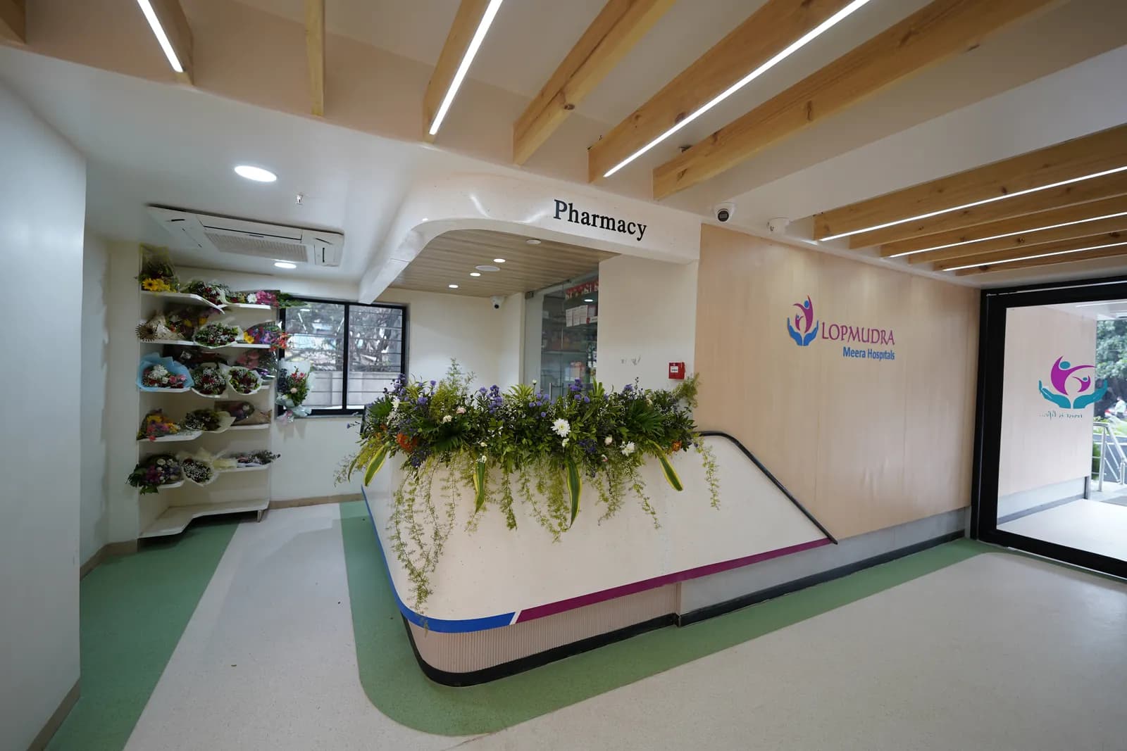Pharmacy counter on the ground floor