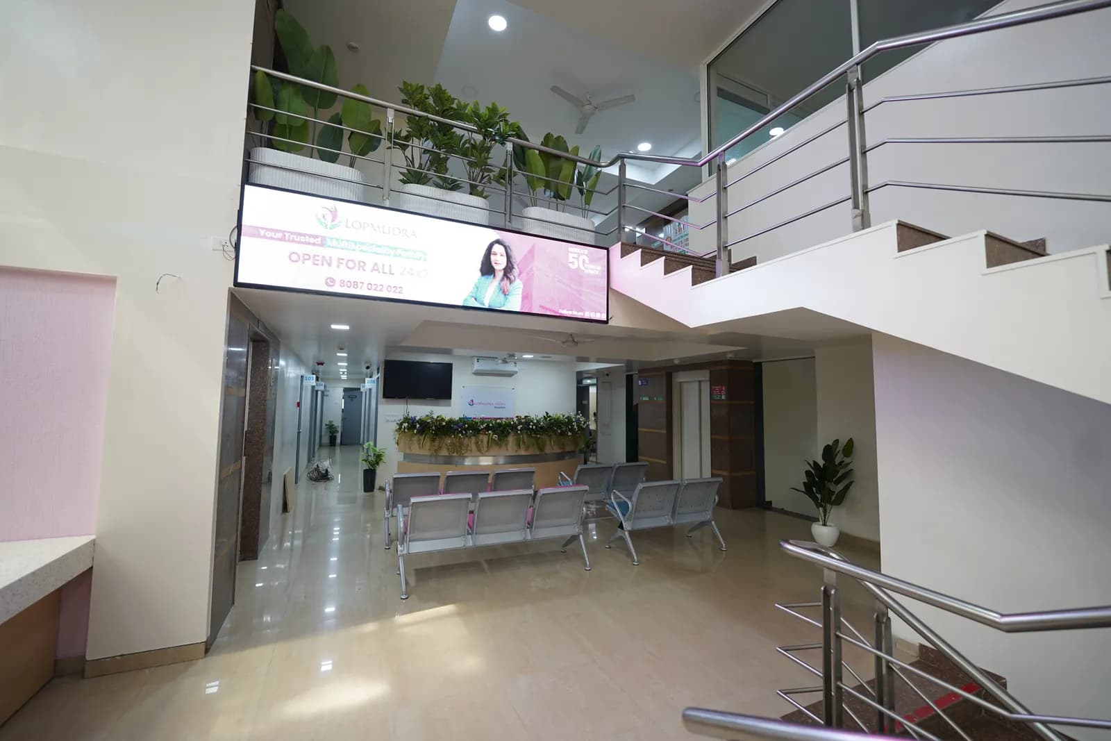 Waiting hall with rows of seats