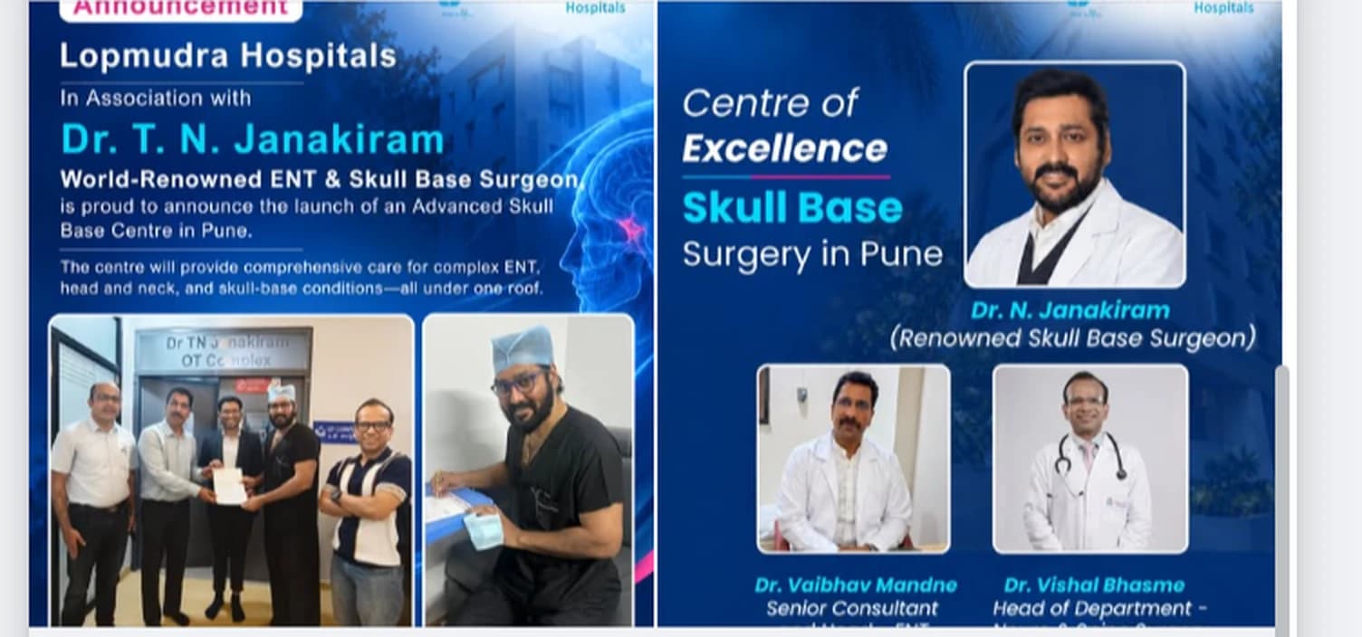 Lopmudra Hospitals Centre of Excellence for Skull Base Surgery announcement
