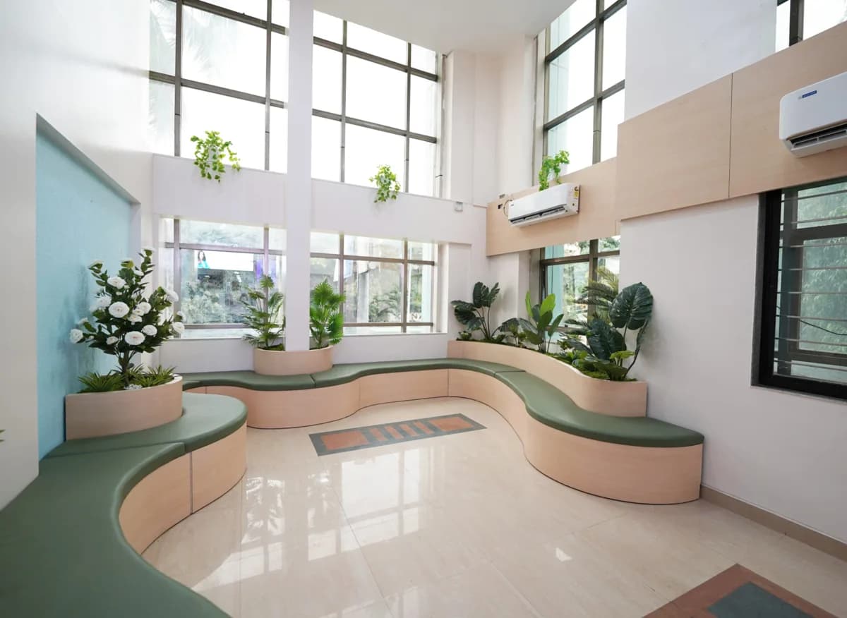 Waiting atrium at Lopmudra Hospitals
