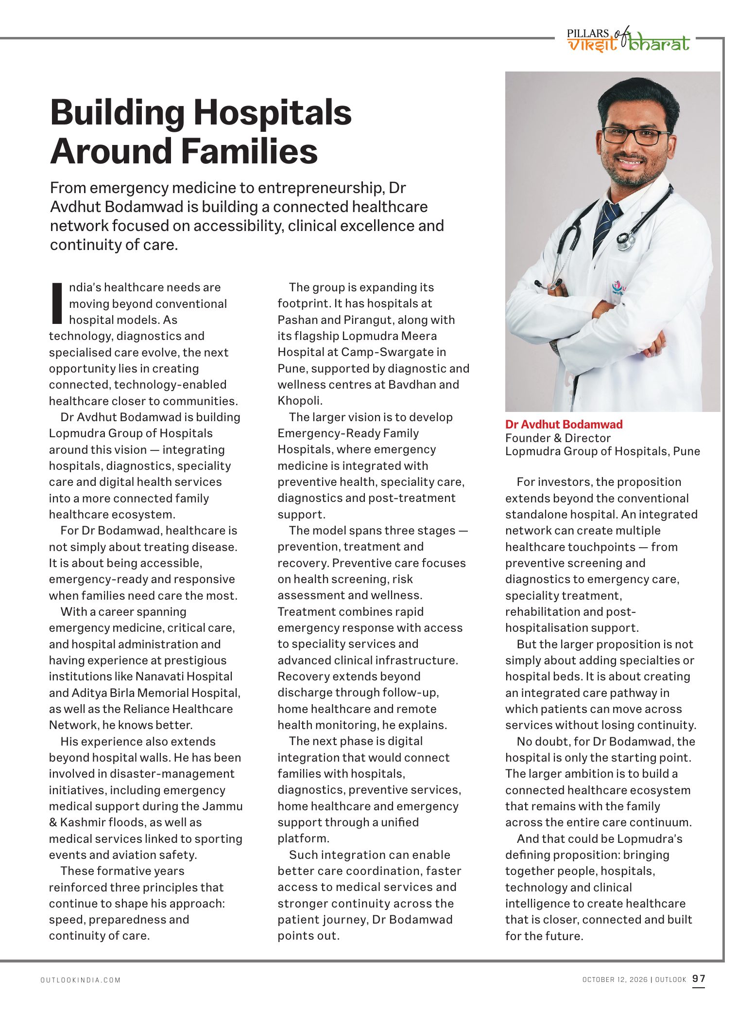 Outlook, 12 October 2026, page 97: Building Hospitals Around Families